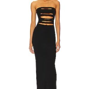 h:ours Carlita Black Strapless Cutout Dress